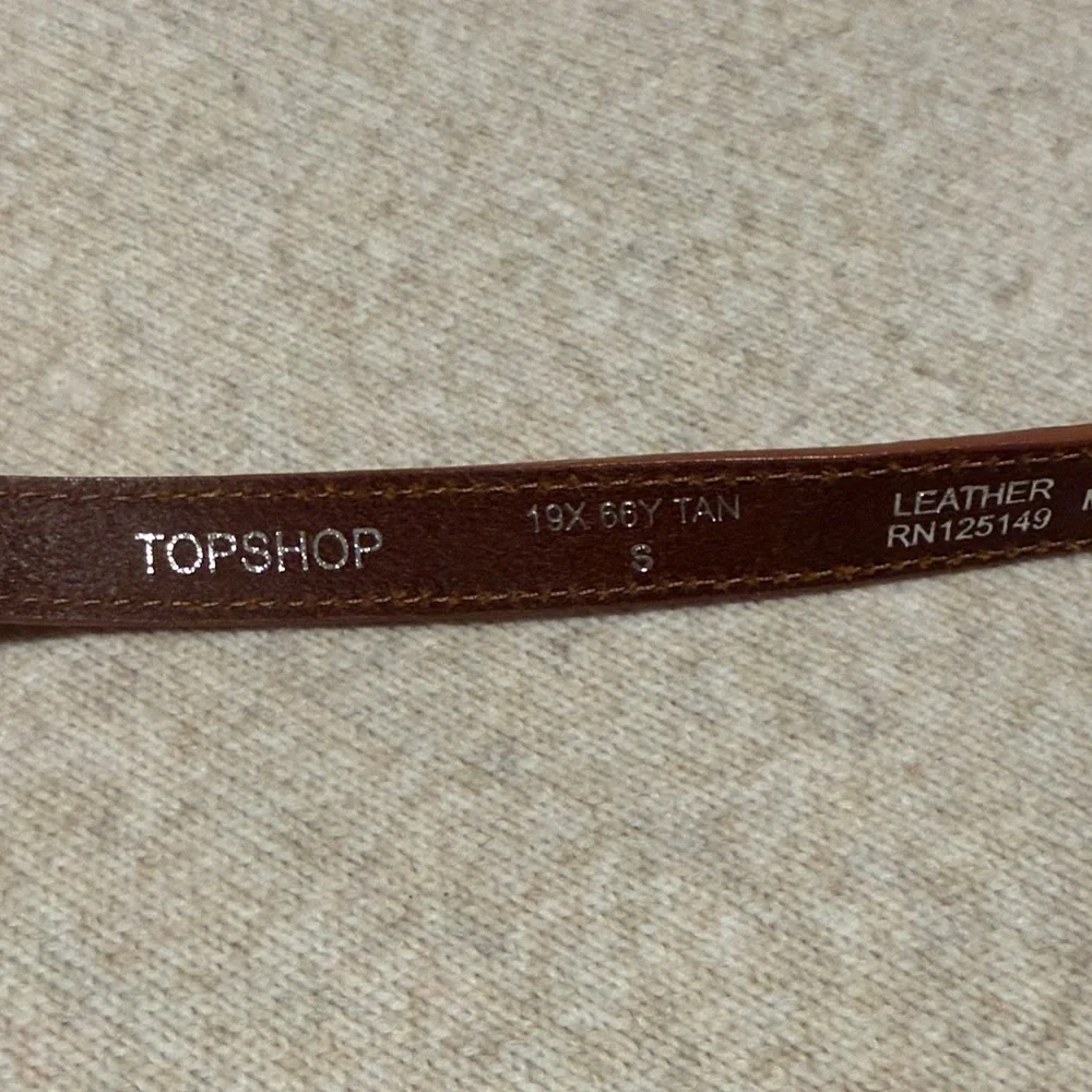 Topshop Tan Leather Belt with Silver Buckle